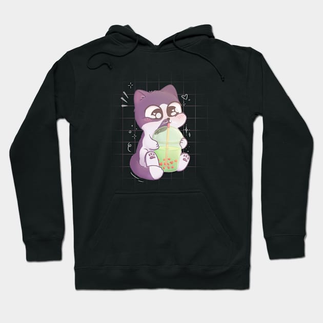 Cat Boba Bubble Tea Hoodie by LenasScribbles